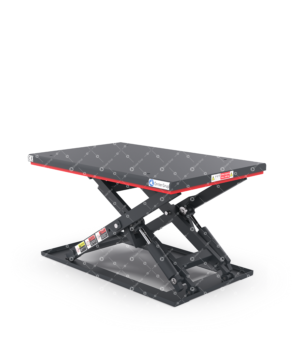 Low Profile Scissor Lift Table  600 Capacity 1610 X 1140 Platform 970 Mm Stroke