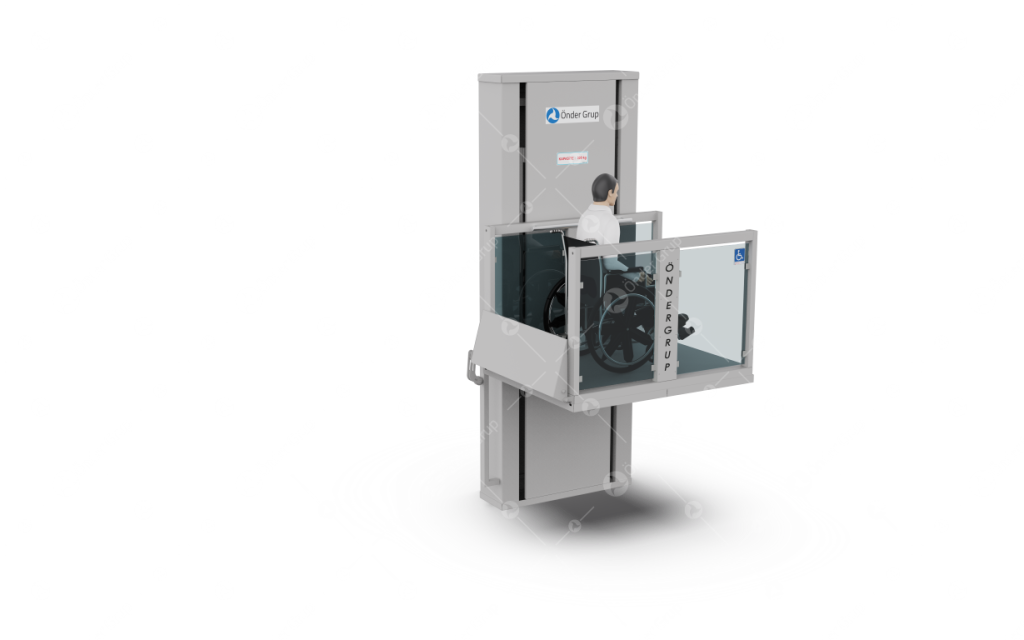 Kolonlu Tip Engelli Platformu 300 Kapasite 1450 X 1140 Platform 2700 mm Strok
