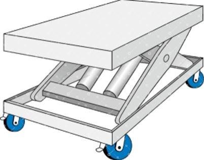 Lifting Table With Rolling Undercarriage