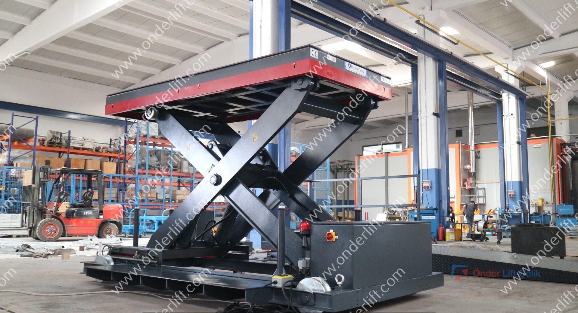 Rail Mounted Scissor Lift Table