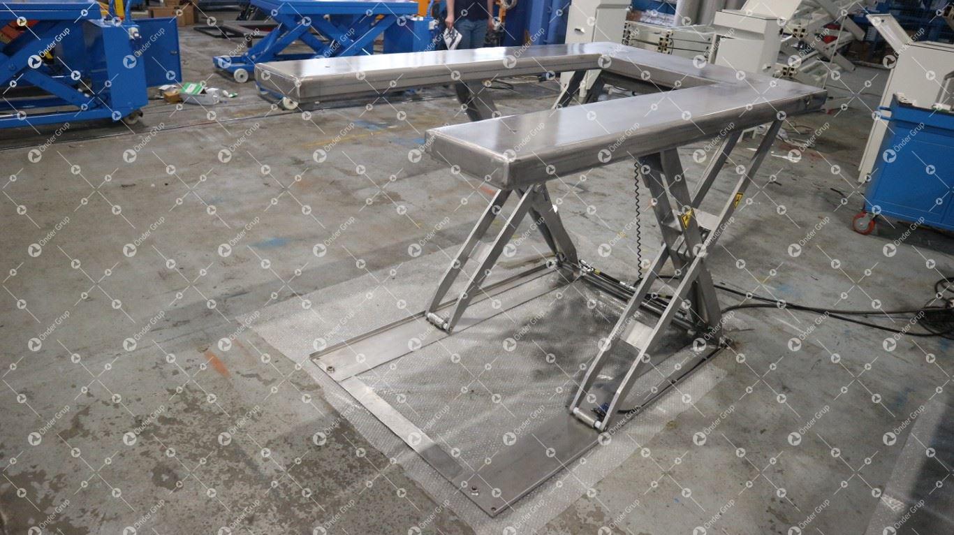Stainless Steel U Shape Low Profile Lift Table Project - Önder Grup
