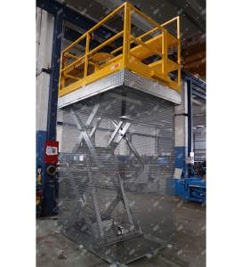 Double Scissor Lift Table with mesh curtain