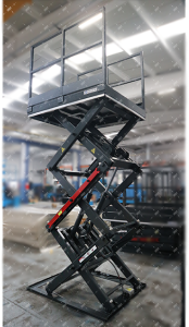Three Scissor Lift Table – Handrail – 1500 kg